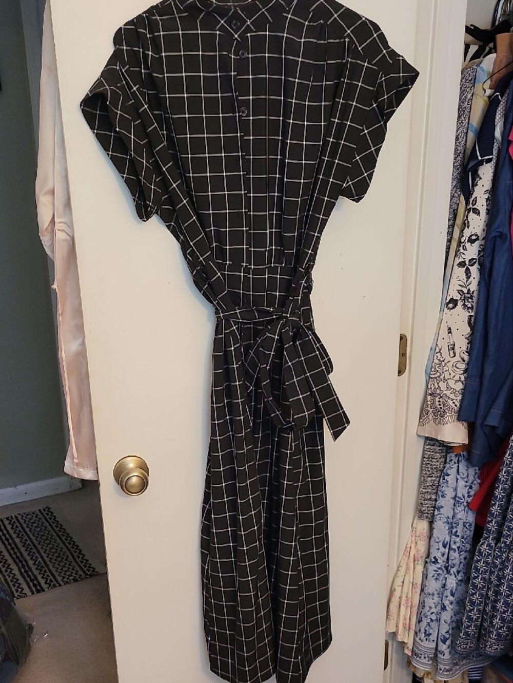 Calvin Klein Black Windowpane Maxi Dress - Picture 3 of 6